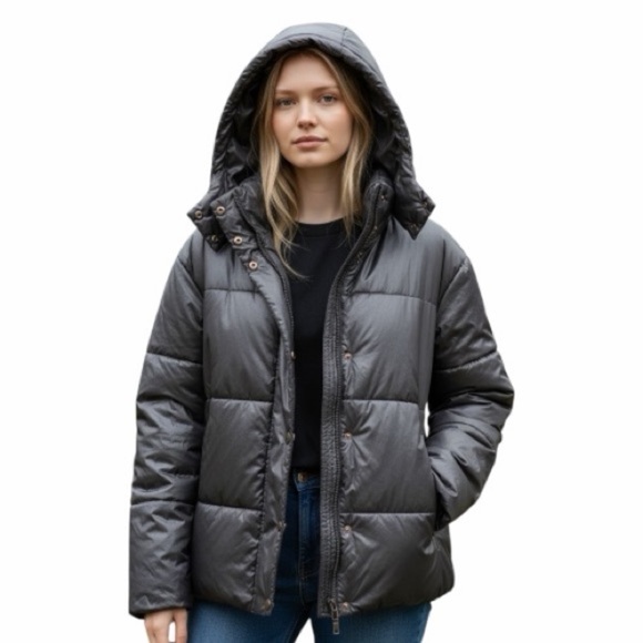 SAVE THE DUCK Jackets & Blazers - Save The Duck "Recy" Puffer Jacket - Metallic Grey - Size 2 / M
